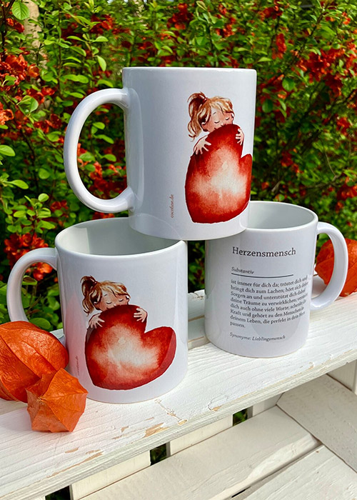 Kaffeetasse Herz Herzensmensch