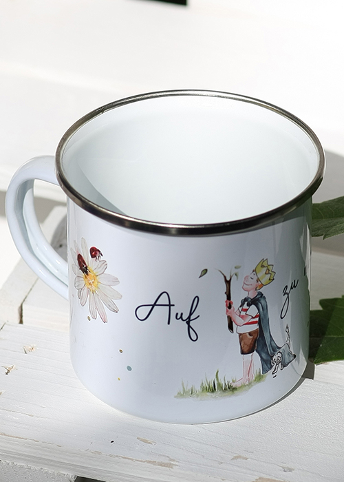 Emailletasse Junge Retro