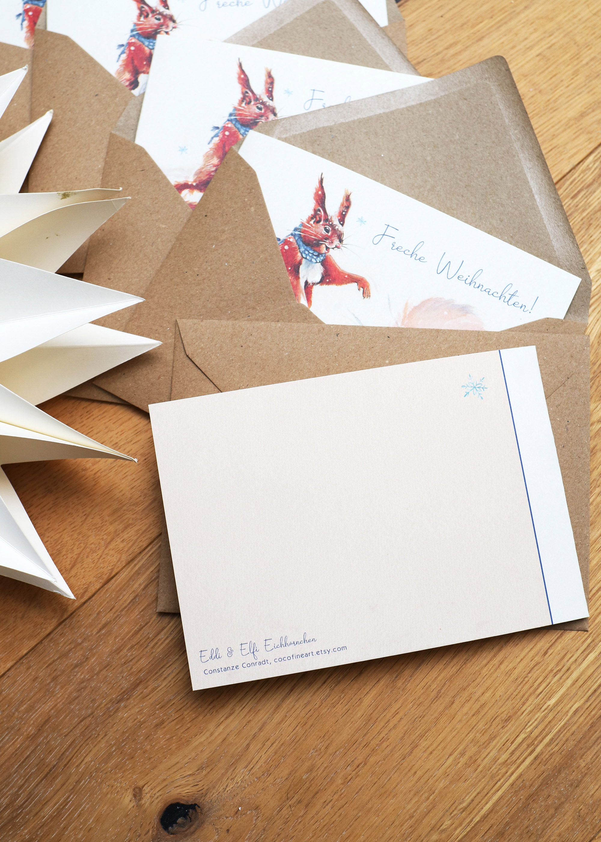 Klappkarte Eichhörnchen Weiß