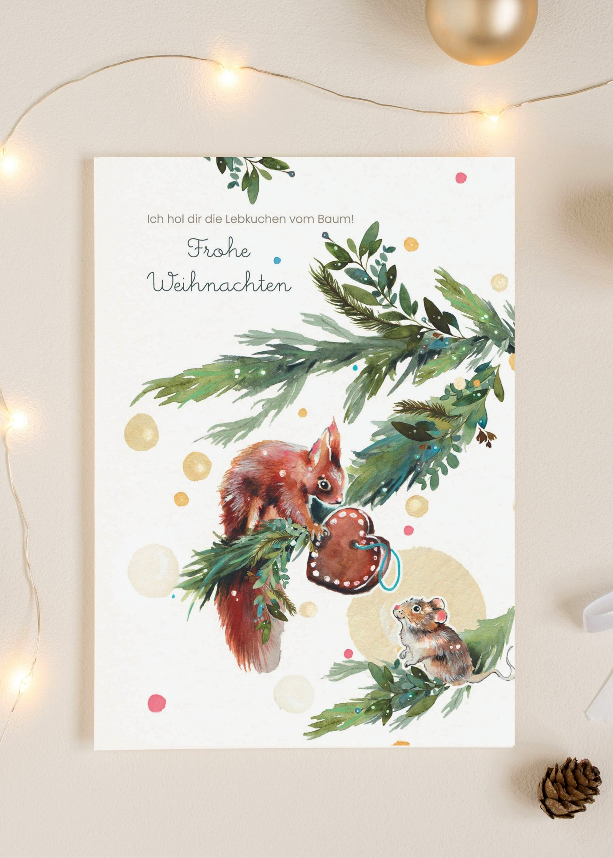 Klappkarte Lebkuchenherz Weiß