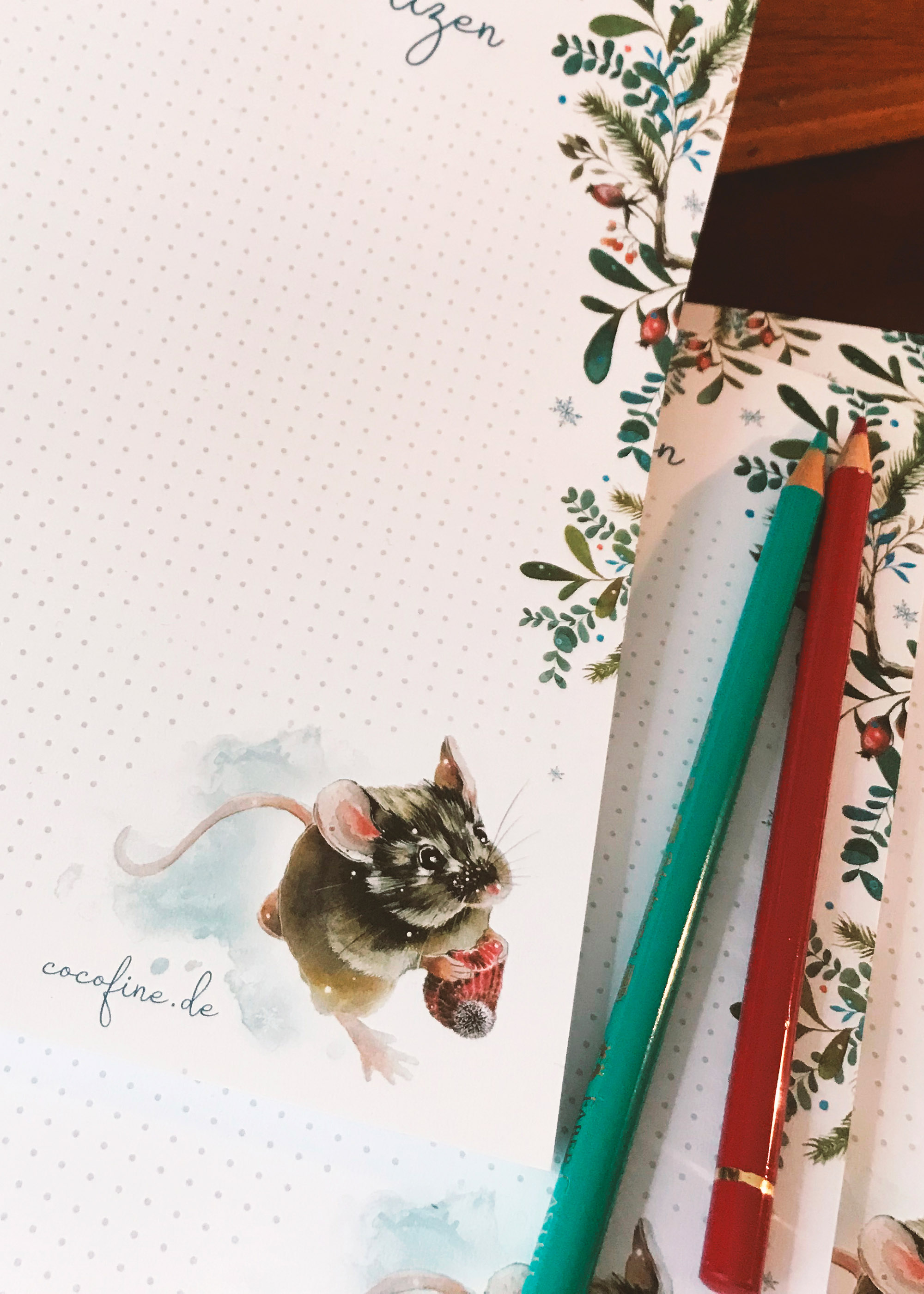 Notizblock Wintermaus A5/ 50 Blatt