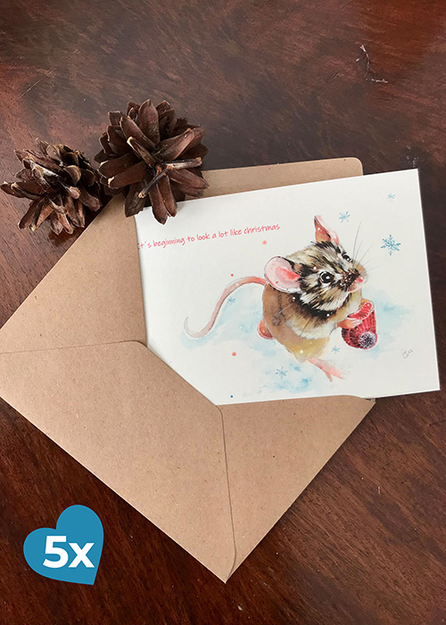 Weihnachtskarte 5-er Pack Willi Wintermaus