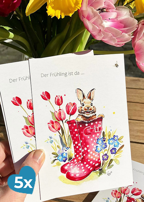 Postkarte Ostern Hase Frühling